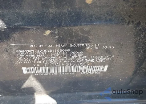 2014 Subaru Impreza 2.0I Sport Premium z USA, uszkodzony, nr VIN JF1GPAL60EH218955